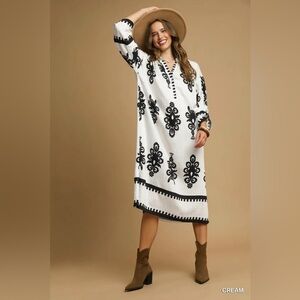 Umgee Abstract Print Midi Dress